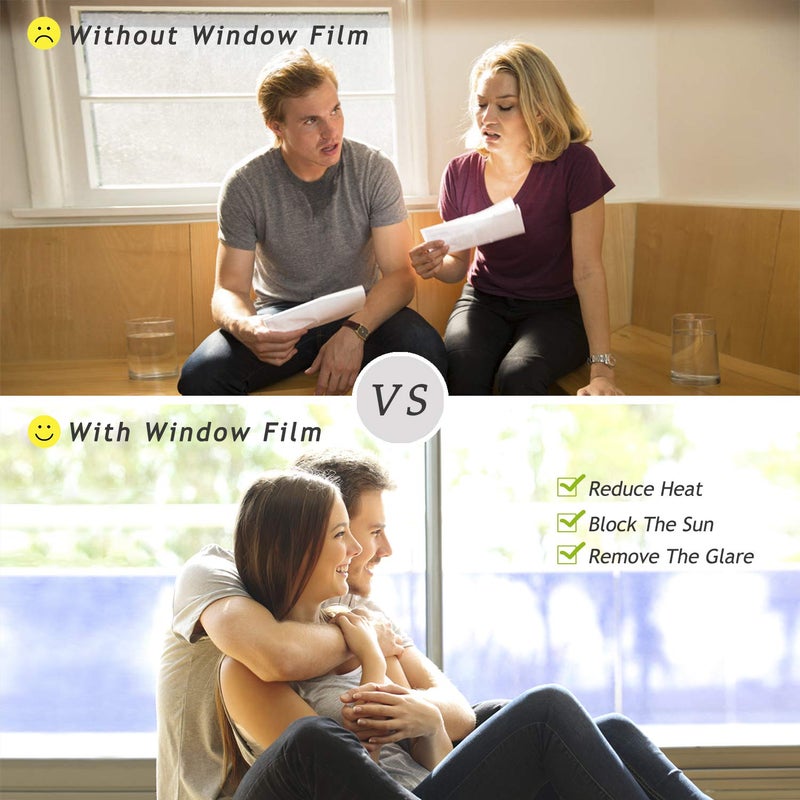 HooTown Window Tint for Home One Way Window Film Privacy Anti-UV Heat Control Reflective Glass Film Vinyl for Home Office, Silver Black, 35.4 Inch X 6.5 Feet - Image 2